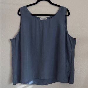 Elegant silk Blue Sleeveless Blouse